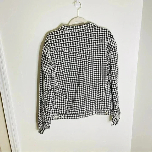 NWT Princess Polly Michael Jacket Oversized Houndstooth Denim Jacket Boyfriend - Picture 3 of 9